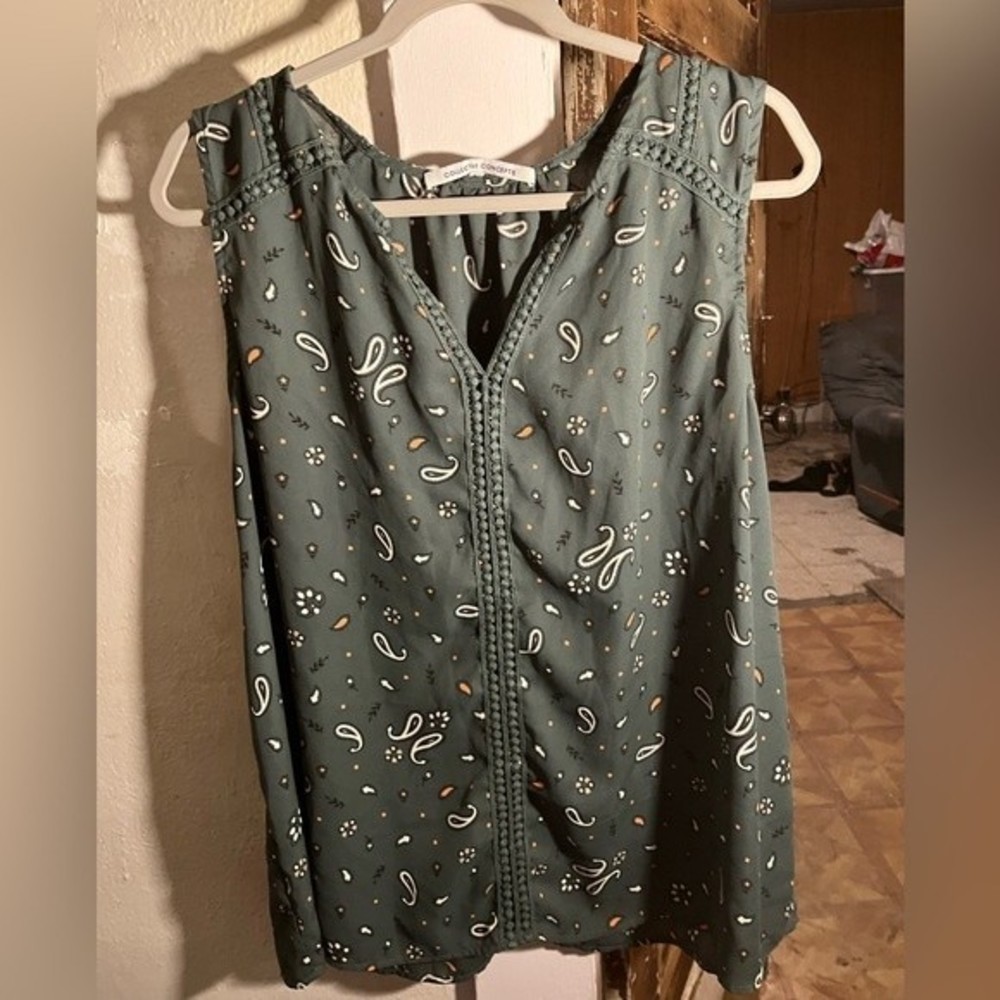 Orange and green tank top